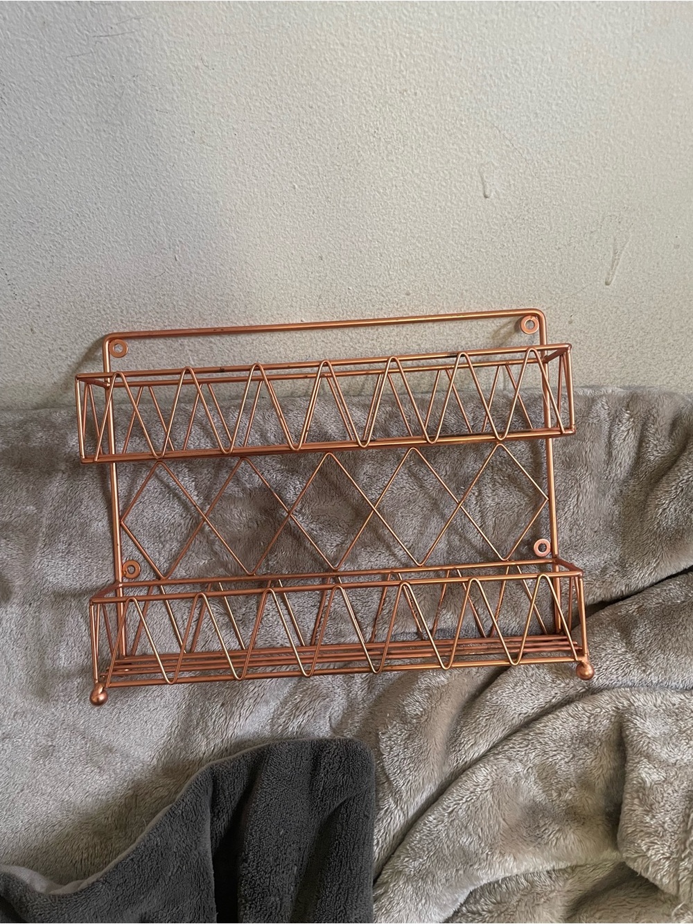 Copper wall hanging spice rack